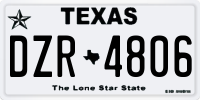 TX license plate DZR4806