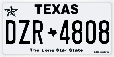 TX license plate DZR4808