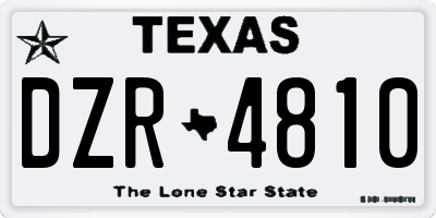 TX license plate DZR4810
