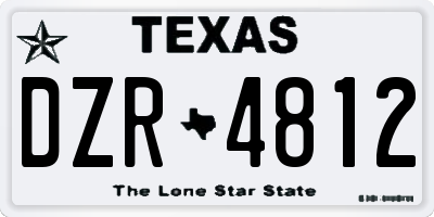 TX license plate DZR4812