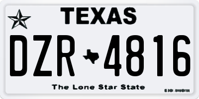 TX license plate DZR4816