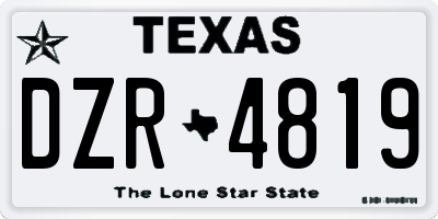 TX license plate DZR4819