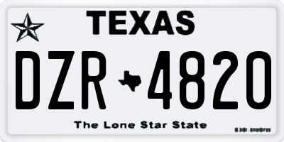 TX license plate DZR4820