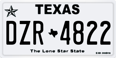 TX license plate DZR4822