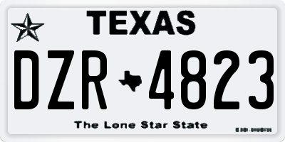 TX license plate DZR4823