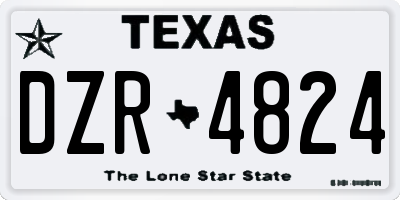 TX license plate DZR4824