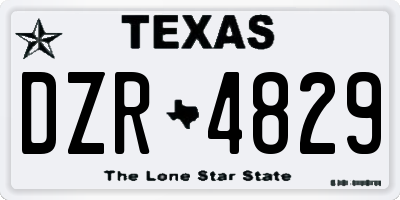 TX license plate DZR4829