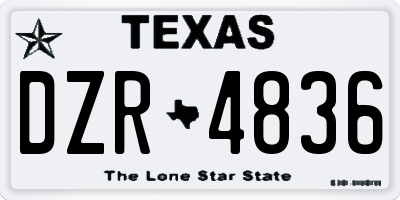 TX license plate DZR4836