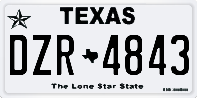 TX license plate DZR4843