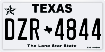 TX license plate DZR4844