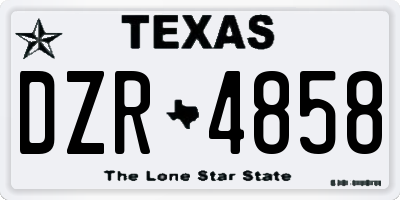 TX license plate DZR4858
