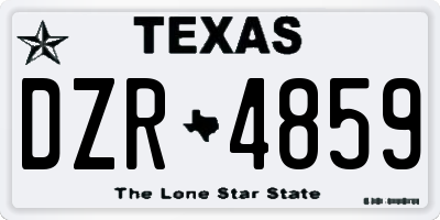 TX license plate DZR4859