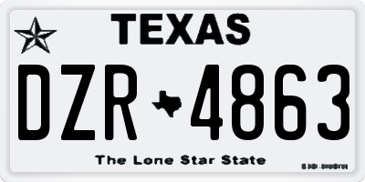 TX license plate DZR4863
