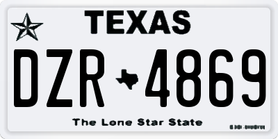 TX license plate DZR4869