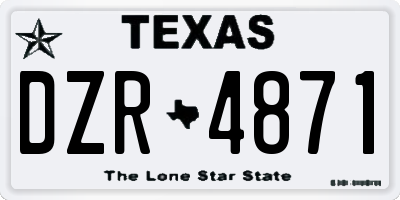 TX license plate DZR4871