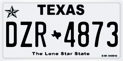 TX license plate DZR4873