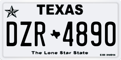 TX license plate DZR4890