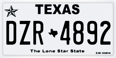 TX license plate DZR4892