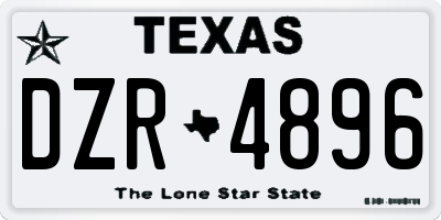 TX license plate DZR4896