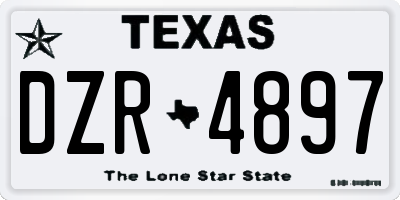 TX license plate DZR4897