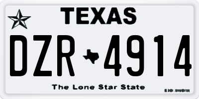 TX license plate DZR4914