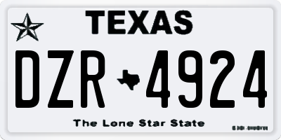 TX license plate DZR4924