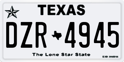 TX license plate DZR4945