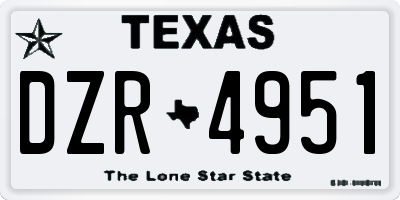 TX license plate DZR4951