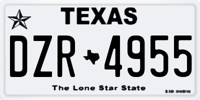 TX license plate DZR4955