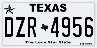 TX license plate DZR4956