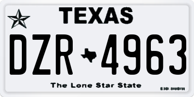 TX license plate DZR4963