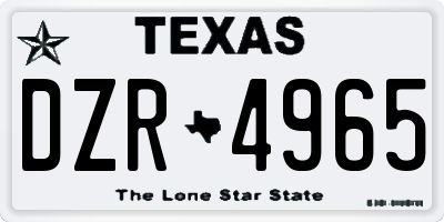 TX license plate DZR4965