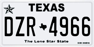TX license plate DZR4966