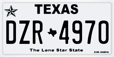 TX license plate DZR4970