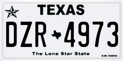 TX license plate DZR4973