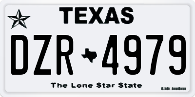 TX license plate DZR4979
