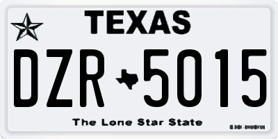 TX license plate DZR5015