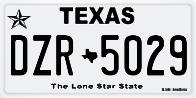 TX license plate DZR5029