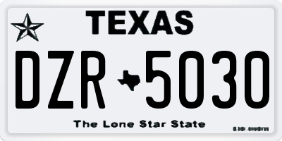 TX license plate DZR5030