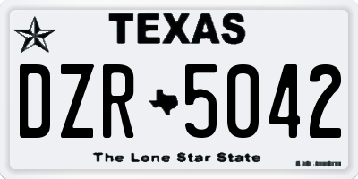 TX license plate DZR5042