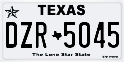 TX license plate DZR5045