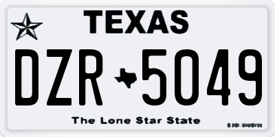 TX license plate DZR5049