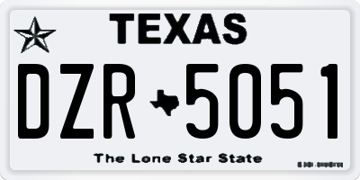 TX license plate DZR5051
