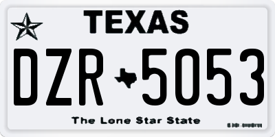 TX license plate DZR5053