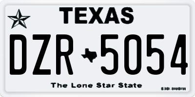 TX license plate DZR5054