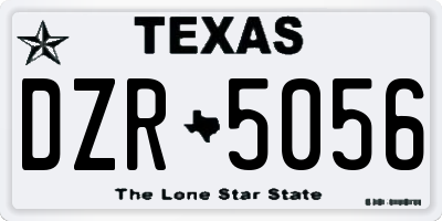 TX license plate DZR5056