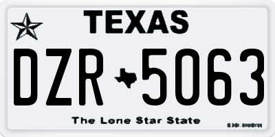 TX license plate DZR5063