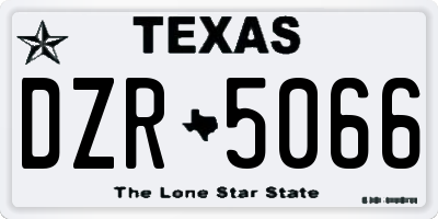TX license plate DZR5066