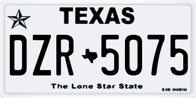 TX license plate DZR5075
