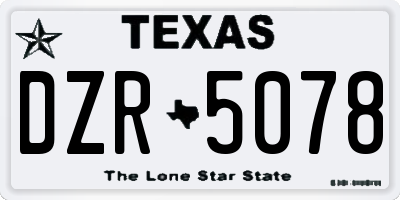 TX license plate DZR5078